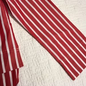 J. Crew Tops - JCrew Red Stripe Hi Low Blouse, 6, NWT J. Crew Tops - JCrew Red Stripe Hi Low Blouse, 6, NWT